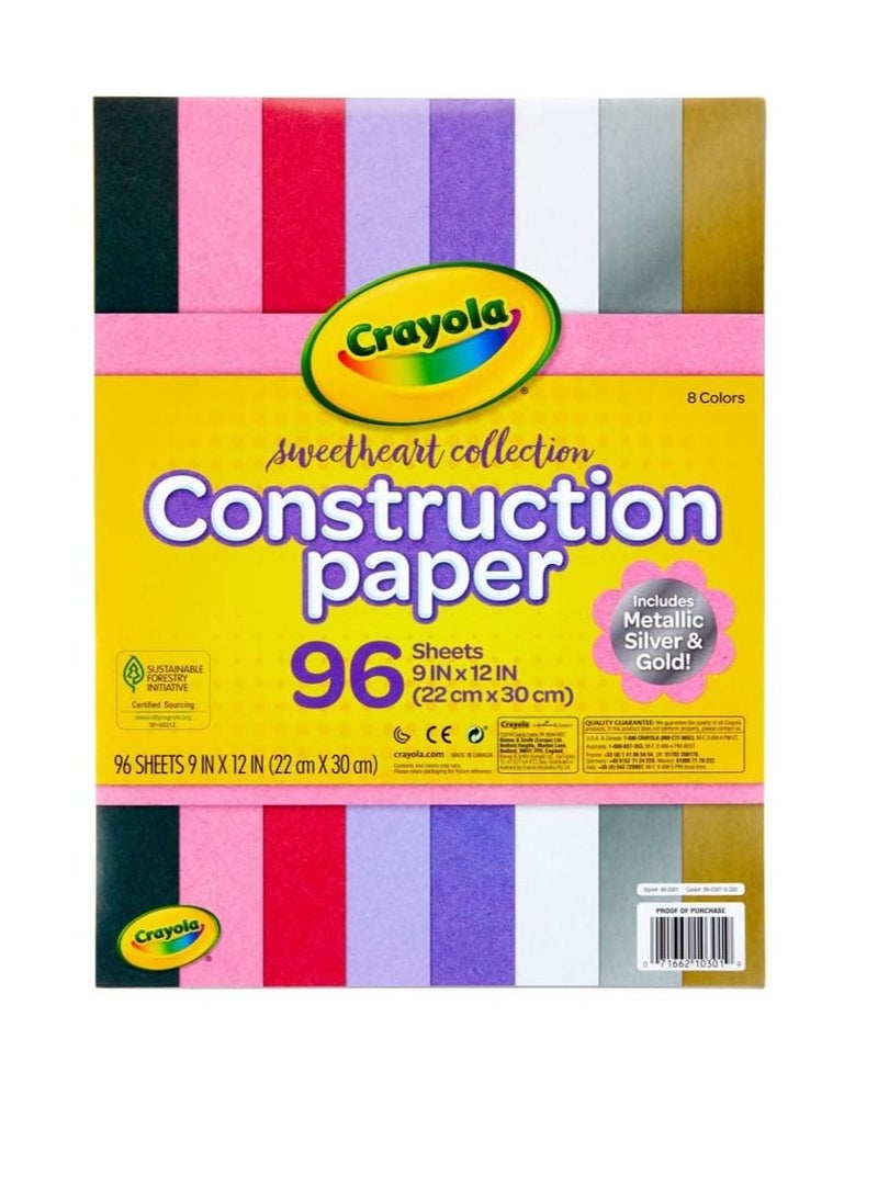 Crayola Construction Paper, Colored & Metallic Sheets, 9"x12", 96Count - Image 1