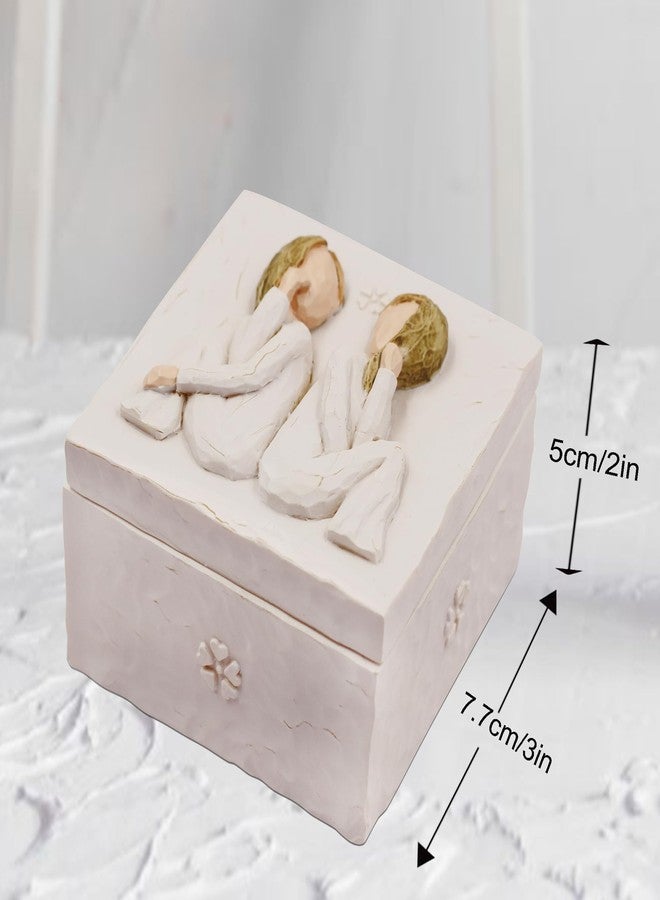 AcowSpt Gifts for Friends, Friendship Gifts for Women, Friend Birthday Gifts for Women, Gifts for Friends Female, Thank You for Being a friend, Sculpted Hand-Painted Keepsake Box - Image 3