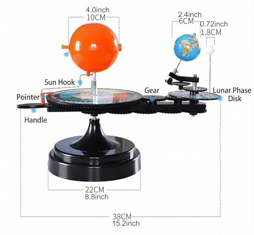 HAOXIN English Solar System Sun Earth Moon Orbital Model Educational Planetarium Project Kit for Science Astronomy Teaching Earth Moon Sun Rotation Model for Kids - Image 5