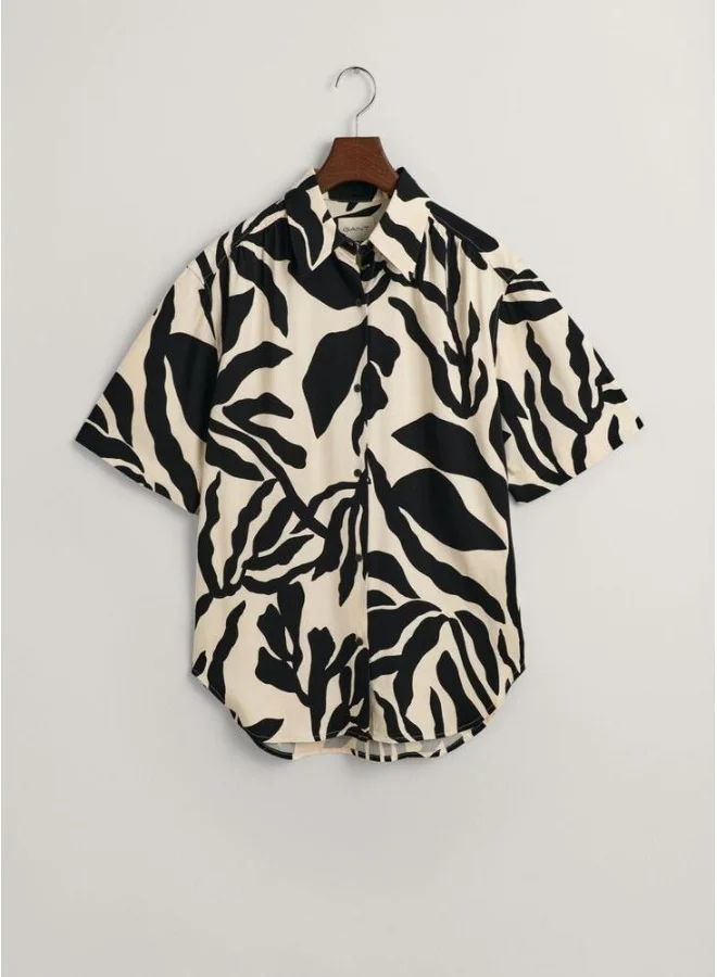 GANT Relaxed Fit Palm Print Short Sleeve Shirt