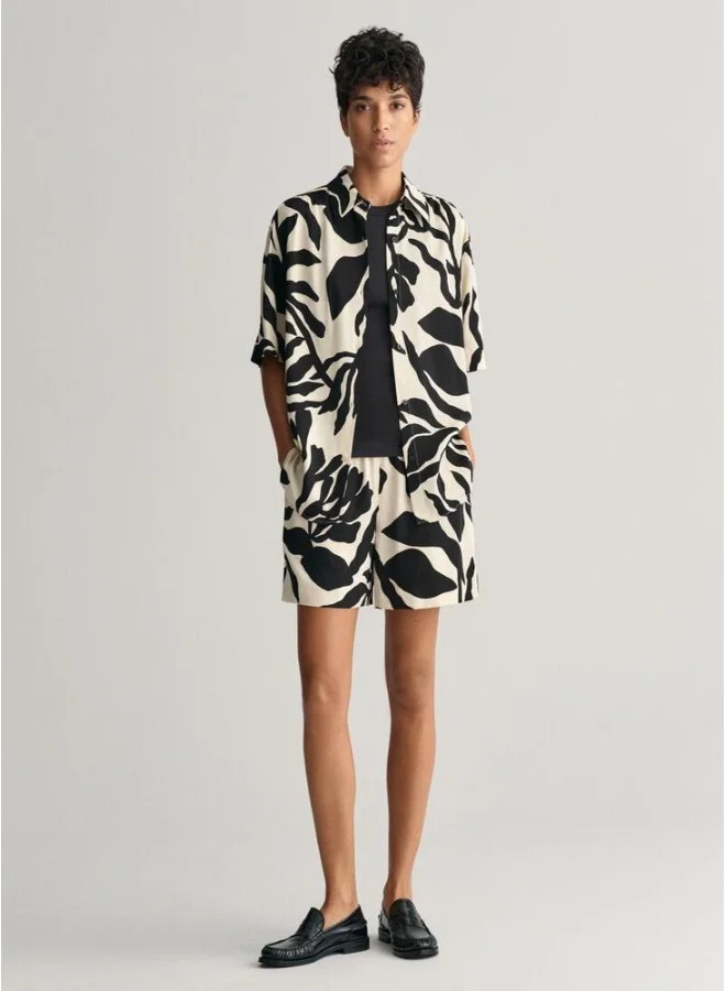 GANT Relaxed Fit Palm Print Short Sleeve Shirt