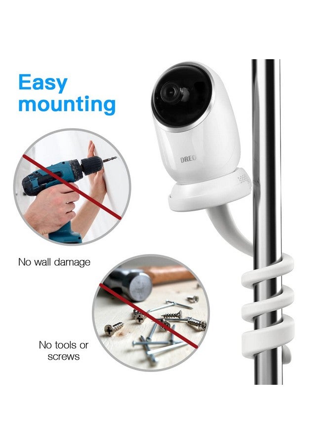 Aobelieve Flexible Twist Mount For Dreo Baby Monitor, White - Image 4