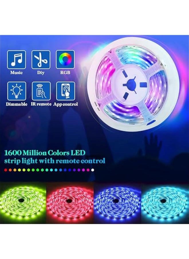 Captaintech Smart LED Light Strips,16.4ft/5M Bluetooth LED Strip Lights Color Changing LED Lights with APP &Remote Control, Music Sync RGB Lights for Bedroom Home Kitchen Decoration DIY  - Image 2