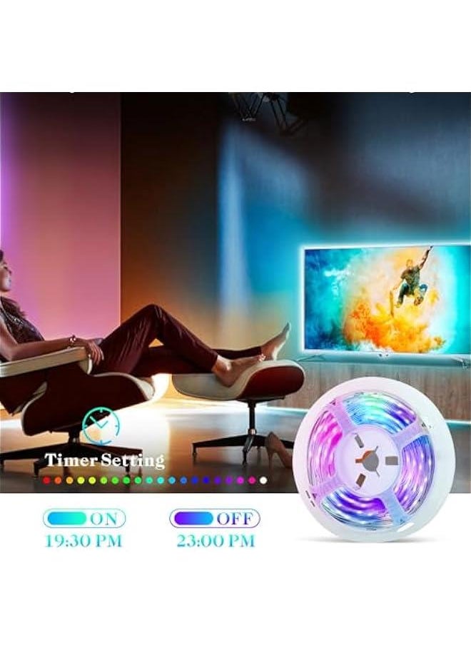 Captaintech Smart LED Light Strips,16.4ft/5M Bluetooth LED Strip Lights Color Changing LED Lights with APP &Remote Control, Music Sync RGB Lights for Bedroom Home Kitchen Decoration DIY  - Image 4