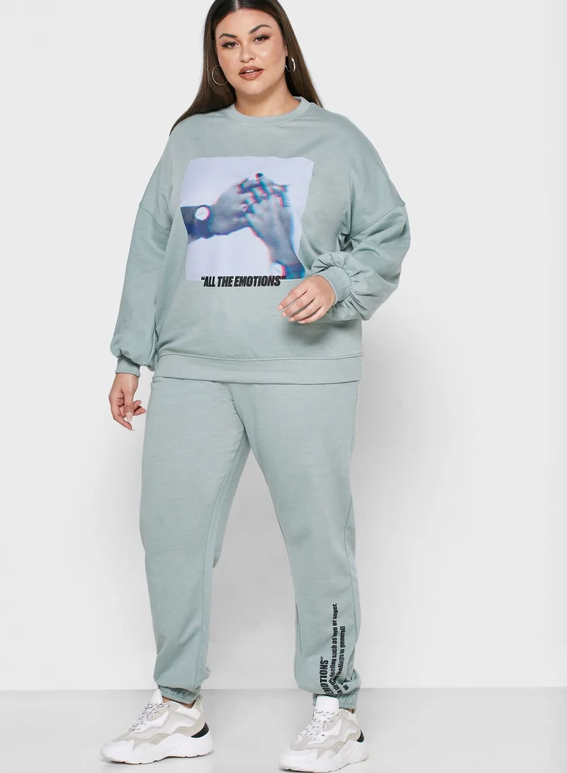 Public Desire Curve Slogan Joggers