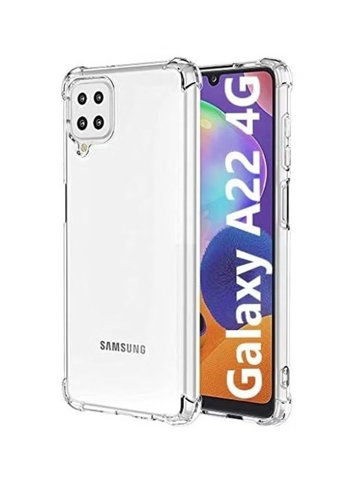 جراب شفاف لهاتف Samsung Galaxy A22 4G مصنوع من مادة TPU الناعمة المرنة المقاومة للصدمات وغطاء خلفي شفاف مصمم خصيصًا لهاتف Galaxy A22 4G