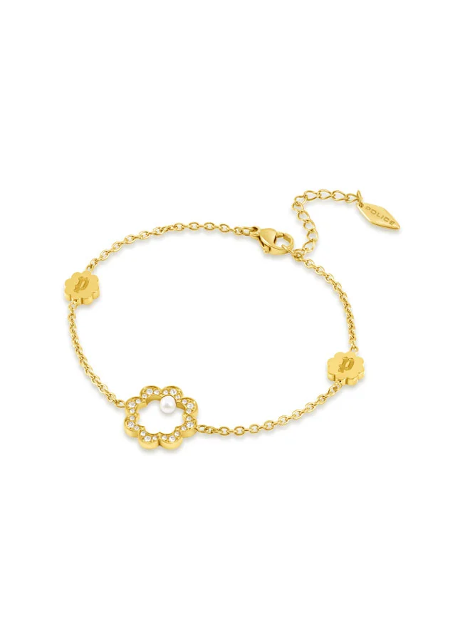 POLICE Opulent Gold Pearl Bead Crystals Bracelet for Men