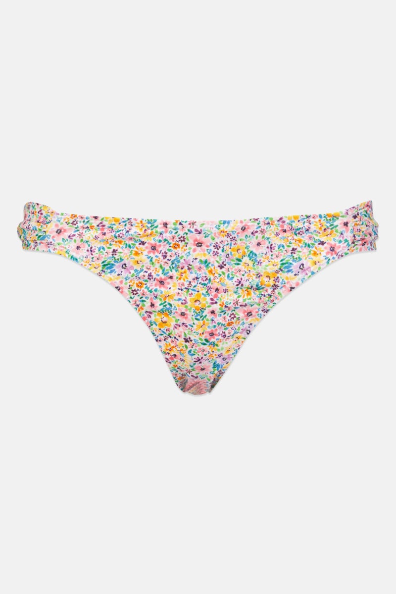 Accessorize Women Floral Print Pull On Bikini Bottom, White Combo  - Image 1