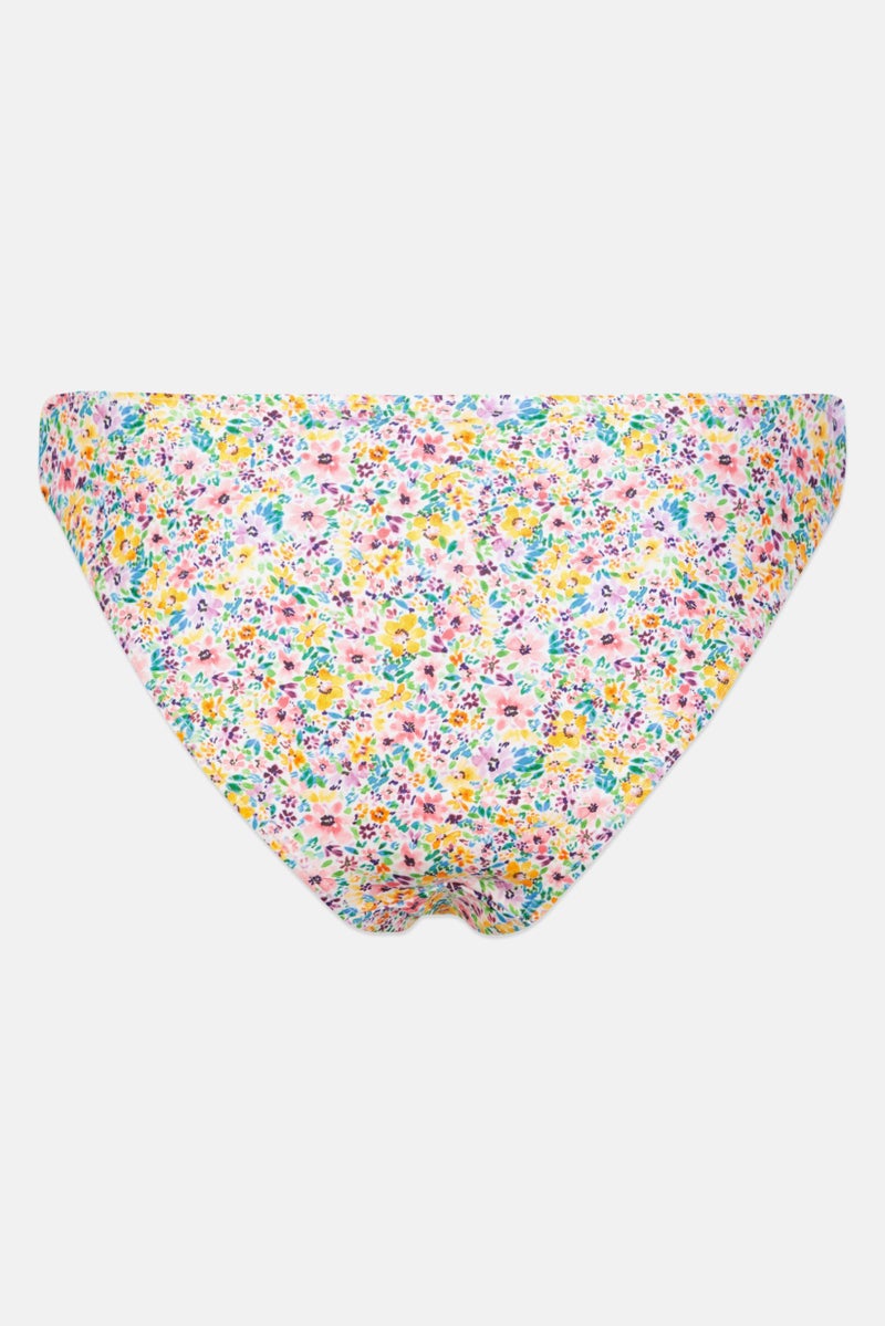 Accessorize Women Floral Print Pull On Bikini Bottom, White Combo  - Image 2