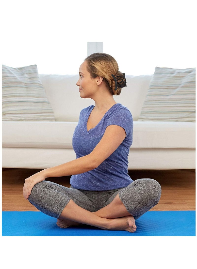 KASTWAVE 4 Pieces Stretchy Double Comb Hair Clip Adjustable Elastic Hair Comb No Crease Hair Pins Hair Accessories for Women Curly Thick Wavy Hair Ponytail - Image 3