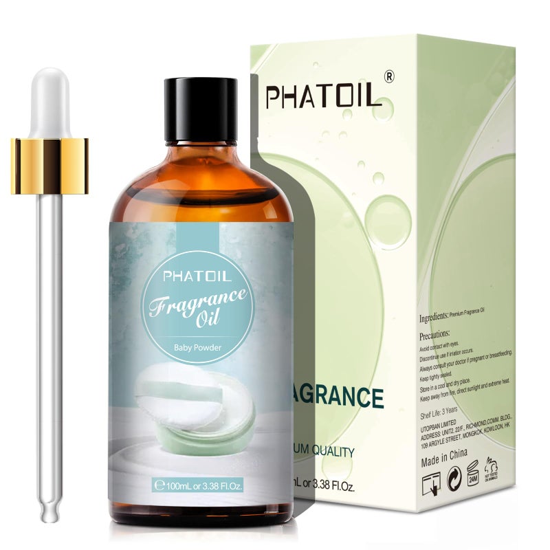 PHATOIL 3.38FL.OZ Baby Powder Fragrance Oils for Aromatherapy, Essential Oils for Diffusers for Home, Perfect for Diffuser, DIY Candle and Soap Making, DIY Scented Products - 100ml - Image 2