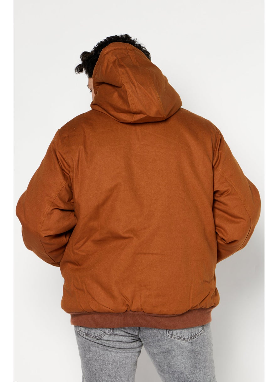 Canada Weather Gear - جاكيت مبطن للرجال بشعار العلامة التجارية، بني - Image 1