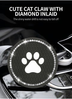 GROIC 2 Pcs 7cm Bling Car Coasters,Car Interior Accessories,Universal Cup Holder Insert Coaster Anti Slip Crystal Vehicle Interior Accessories,PVC Anti-Slip Mat Fit for Car SUV Truck  - Image 2
