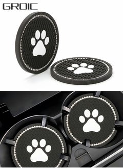 GROIC 2 Pcs 7cm Bling Car Coasters,Car Interior Accessories,Universal Cup Holder Insert Coaster Anti Slip Crystal Vehicle Interior Accessories,PVC Anti-Slip Mat Fit for Car SUV Truck  - Image 1