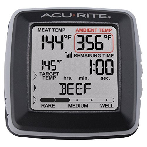 AcuRite 01185M Digital Meat Thermometer with Wireless Display and Time Left to Cook Gray, 3.31-inch Height x 3.43-inch Width x 2.52-inch Depth - Image 2
