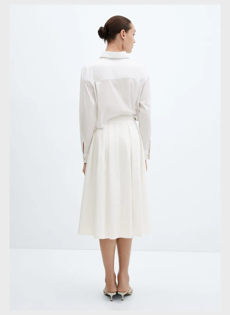 MANGO Pleated High Waist Skirt