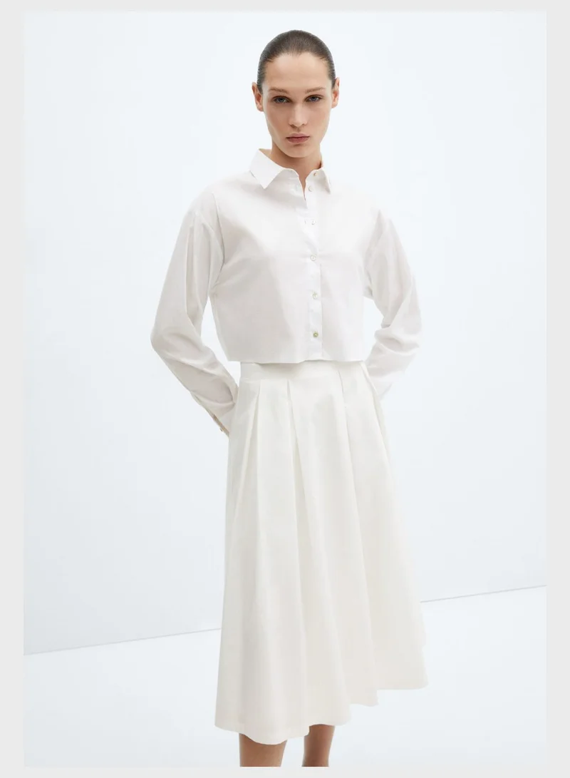 MANGO Pleated High Waist Skirt