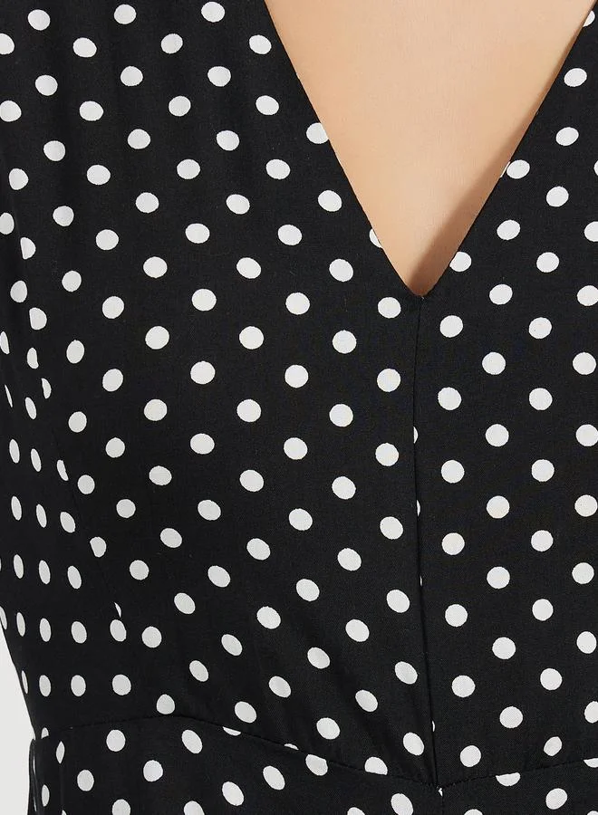 Styli Polka Dot Midi Dress