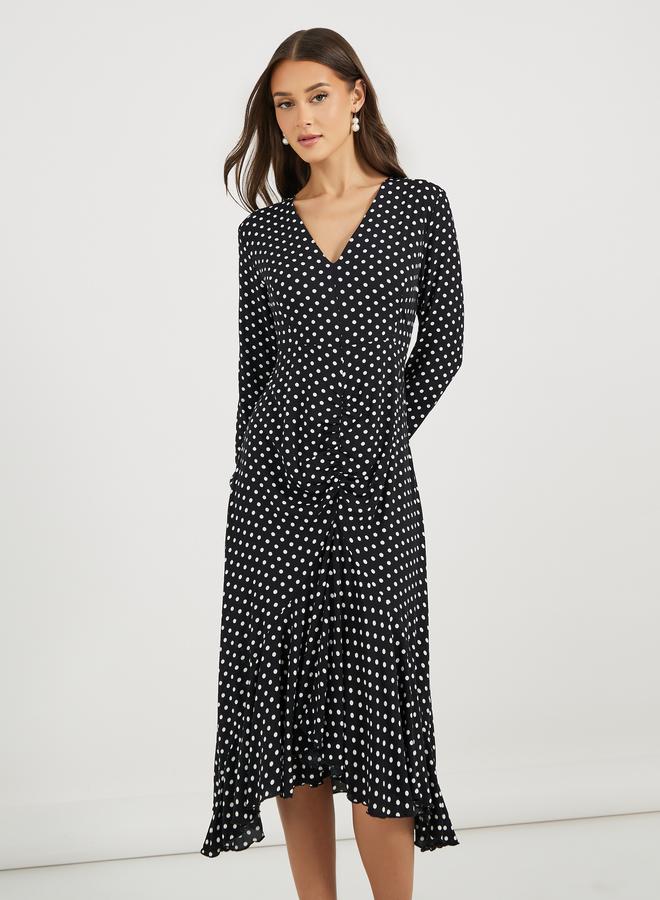 Styli Polka Dot Midi Dress  - Image 5