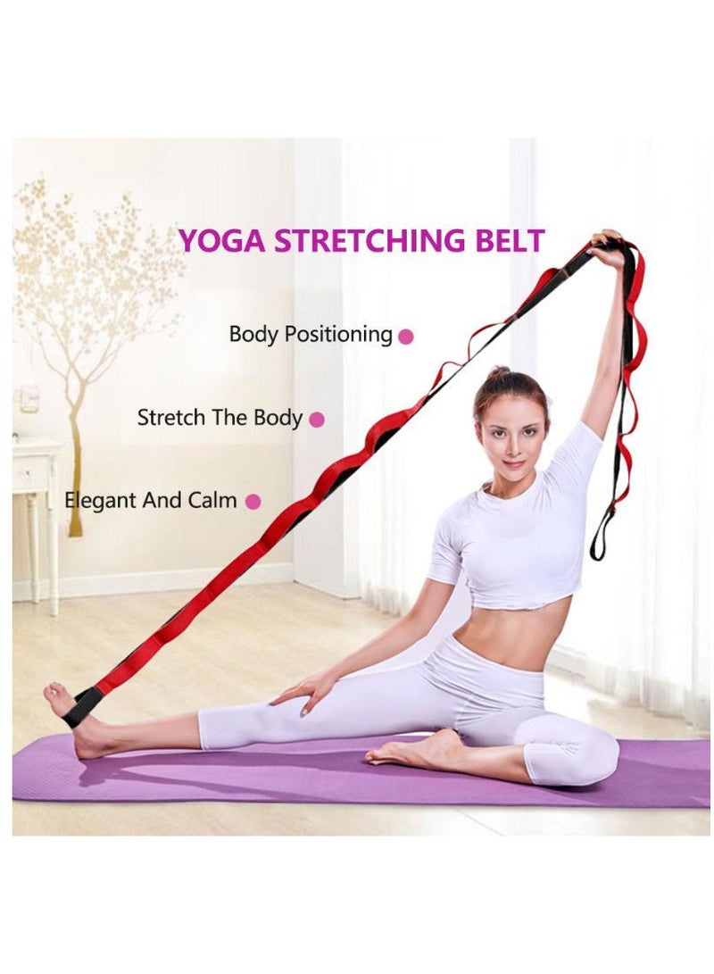 Spall Stretch Band Strap, Elastic Exercise Stretching Band with 9 Loops for Yoga Physical Therapy Dance Workout Fitness, Stretch Assist - Light Resistance Band for Strength Flexibility Training  - Image 2