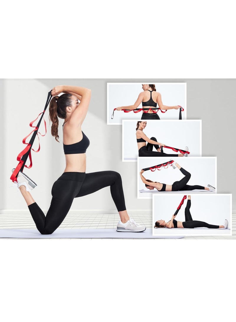 Spall Stretch Band Strap, Elastic Exercise Stretching Band with 9 Loops for Yoga Physical Therapy Dance Workout Fitness, Stretch Assist - Light Resistance Band for Strength Flexibility Training  - Image 3