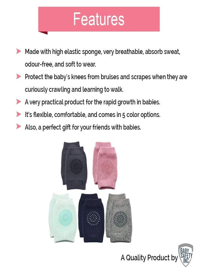 ديباير واقيات ركبة الأطفال من ديبير للزحف، مبطنة مانعة للانزلاق، قطن مرن ناعم ومريح للركبة (عبوة من قطعتين) (ألوان متعددة) (رمادي، وردي، أسود، أزرق) - Image 5