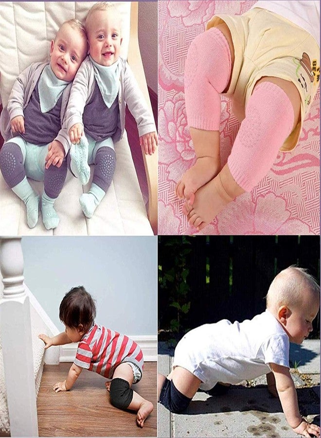 ديباير واقيات ركبة الأطفال من ديبير للزحف، مبطنة مانعة للانزلاق، قطن مرن ناعم ومريح للركبة (عبوة من قطعتين) (ألوان متعددة) (رمادي، وردي، أسود، أزرق) - Image 4