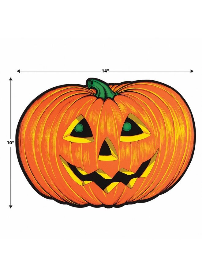 Beistle Beistle 6 Piece Paper Jack-O-Lantern Cut Outs Halloween Party Decorations, Fall Décor, Made in USA Since 1900, 10" x 14", Orange/Yellow/Green  - Image 2
