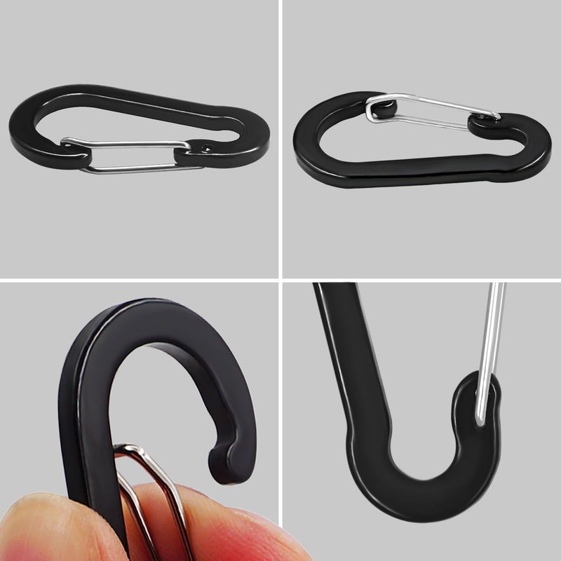 Lix&Rix Retractable Safety Coiled Lanyard with Aluminium Alloy Carabiner Clip, Black/Blue/Green/Red/Silver/Yellow - Image 5