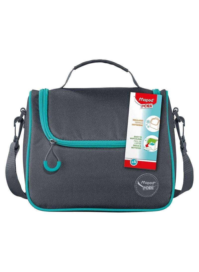 Maped Maped Picnik - Origins Lunch Bag - Lunch Bag with Detachable Shoulder Strap - Insulated Lunch Bag - Easy to Clean - Grey - Image 1