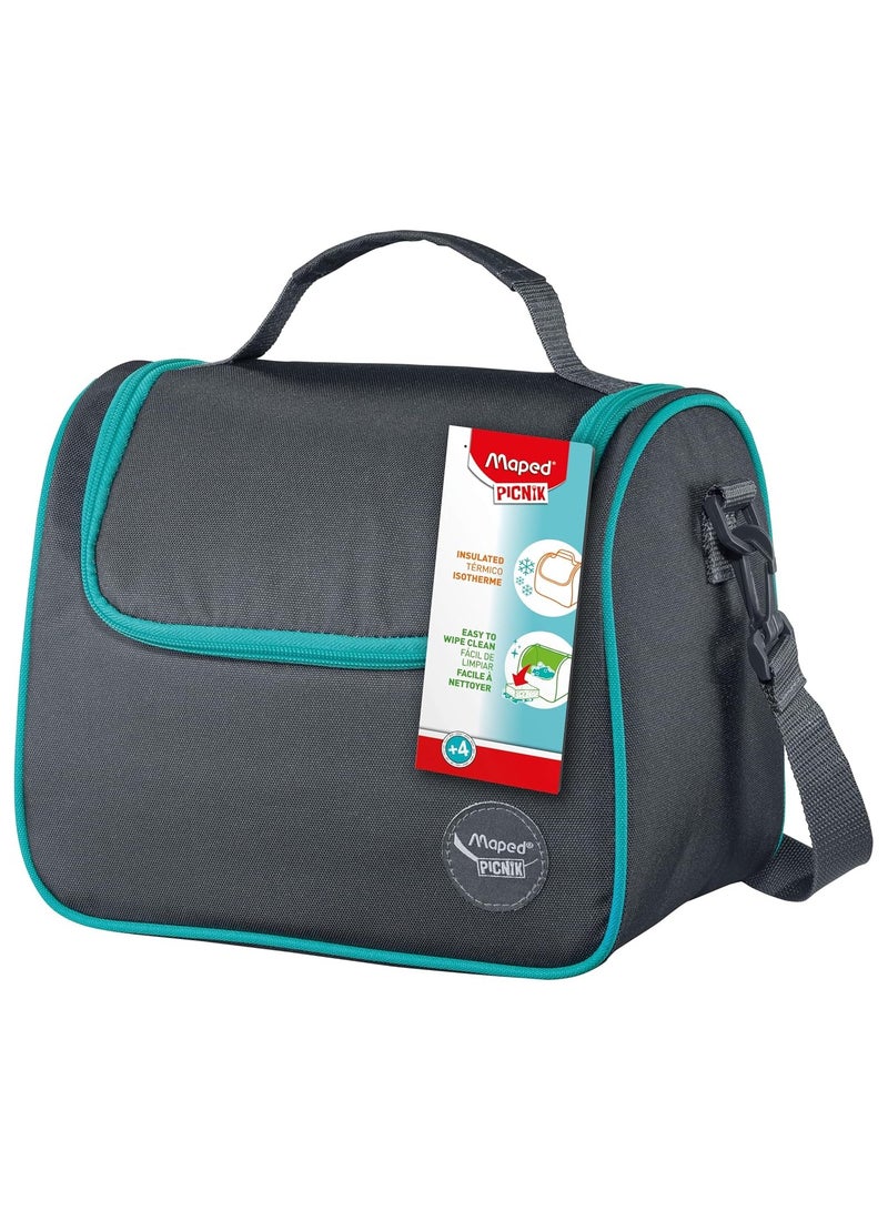 Maped Maped Picnik - Origins Lunch Bag - Lunch Bag with Detachable Shoulder Strap - Insulated Lunch Bag - Easy to Clean - Grey - Image 2