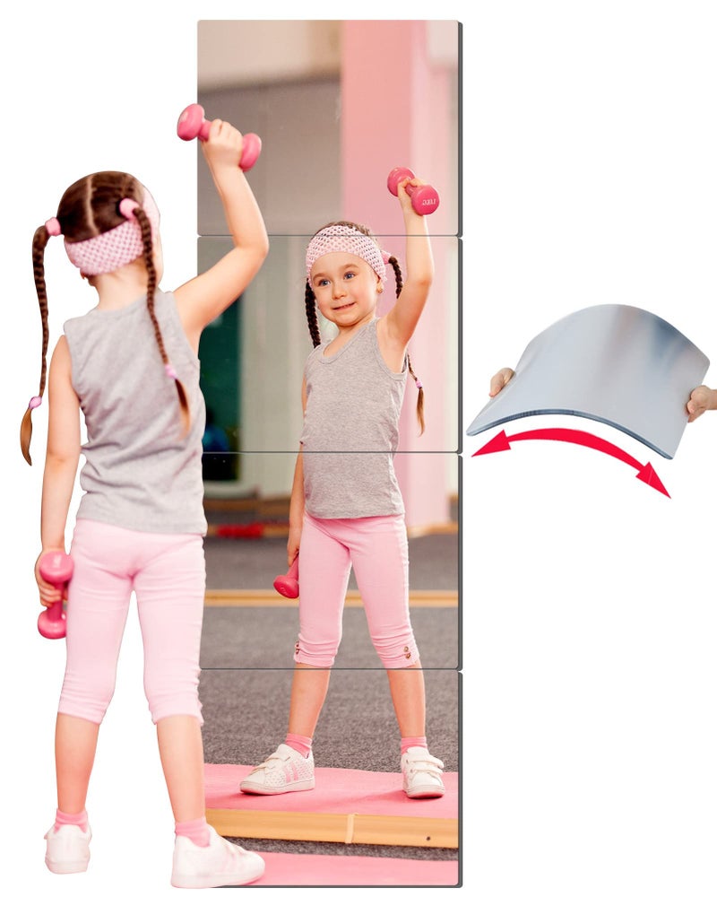 BQRIS Kids Safety Unbreakable Mirror,Acrylic Shatterproof Mirrors Full Length,12"x12"x4 Pack,Children Non Glass Stick on Mirror,Gym Mirror for Home Workout,Bedroom Body Mirrors Wall Dormitory - Image 1