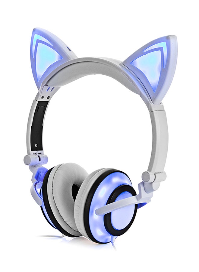 سماعة رأس سلكية لطيفة قابلة للطي ومتوهجة على شكل أذن قطة للألعاب لأجهزة PS4/PS5/XOne/XSeries/NSwitch/PC - Image 1