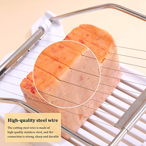 NVTED Slicer, Luncheon Meat Slicer Boiled Egg Fruit Soft Cheese Butter Slicers Cutter, Stainless Steel Wires, Cuts 10 Slices (White) - Image 2