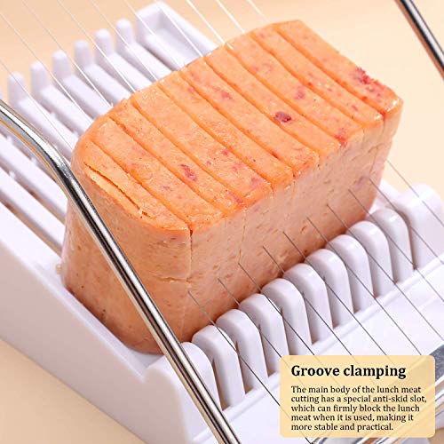 NVTED Slicer, Luncheon Meat Slicer Boiled Egg Fruit Soft Cheese Butter Slicers Cutter, Stainless Steel Wires, Cuts 10 Slices (White) - Image 5