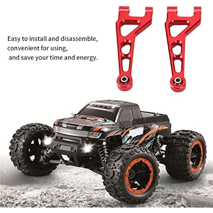 rayihni Aluminium Alloy Red Front Upper Suspension Arms Lightweight High Strength Rc Car Part 2Pcs For Hbx 16889 116 Remote Control Car - Image 4