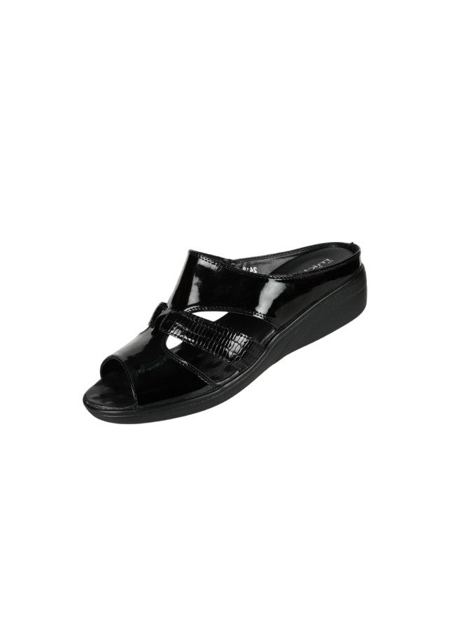 Michelle Morgan 092-2847 Michelle Morgan Ladies Flat Casual Sandals 2418-23 Black - Image 1