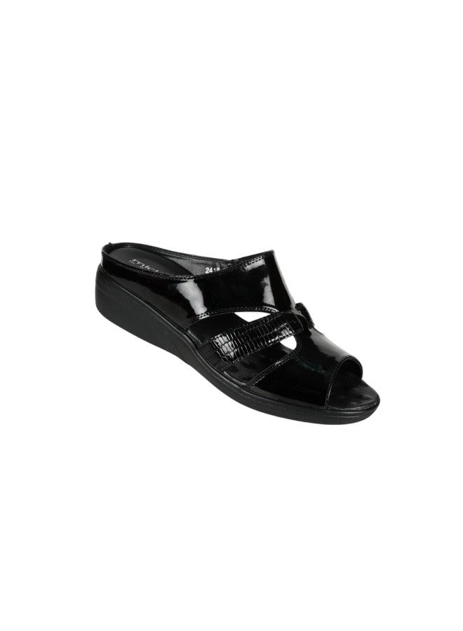 Michelle Morgan 092-2847 Michelle Morgan Ladies Flat Casual Sandals 2418-23 Black - Image 2