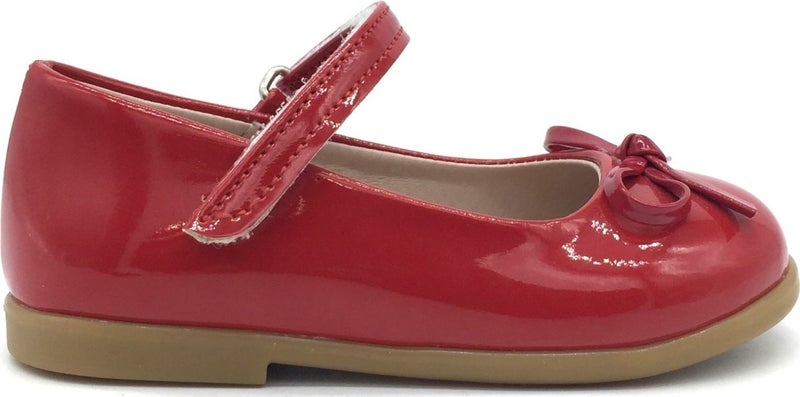 Nubebe -334 Classic Patent Leather Children's Shoes with Tiny Bow  - Image 1