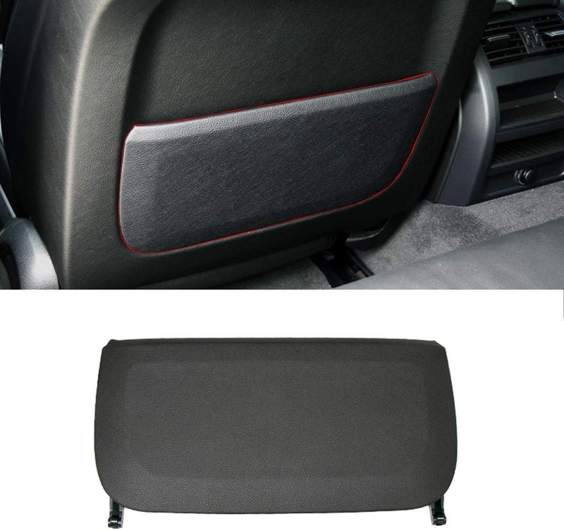 Jaronx Compatible with BMW Seat Back Pocket Cover, Genuine Leather Back Seat Pocket Cover Backrest Seat Panel Cover Replacement Compatible with BMW 5 Series F10 F11 F07, 7 Series F01 F02 (Black) - Image 1