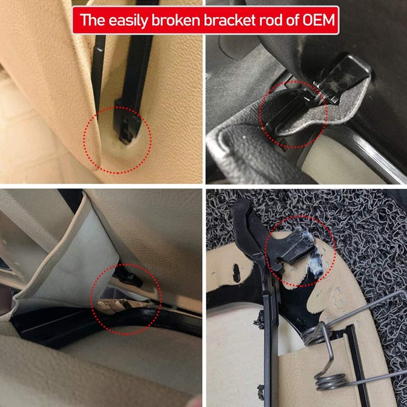 Jaronx Compatible with BMW Seat Back Pocket Cover, Genuine Leather Back Seat Pocket Cover Backrest Seat Panel Cover Replacement Compatible with BMW 5 Series F10 F11 F07, 7 Series F01 F02 (Black) - Image 2