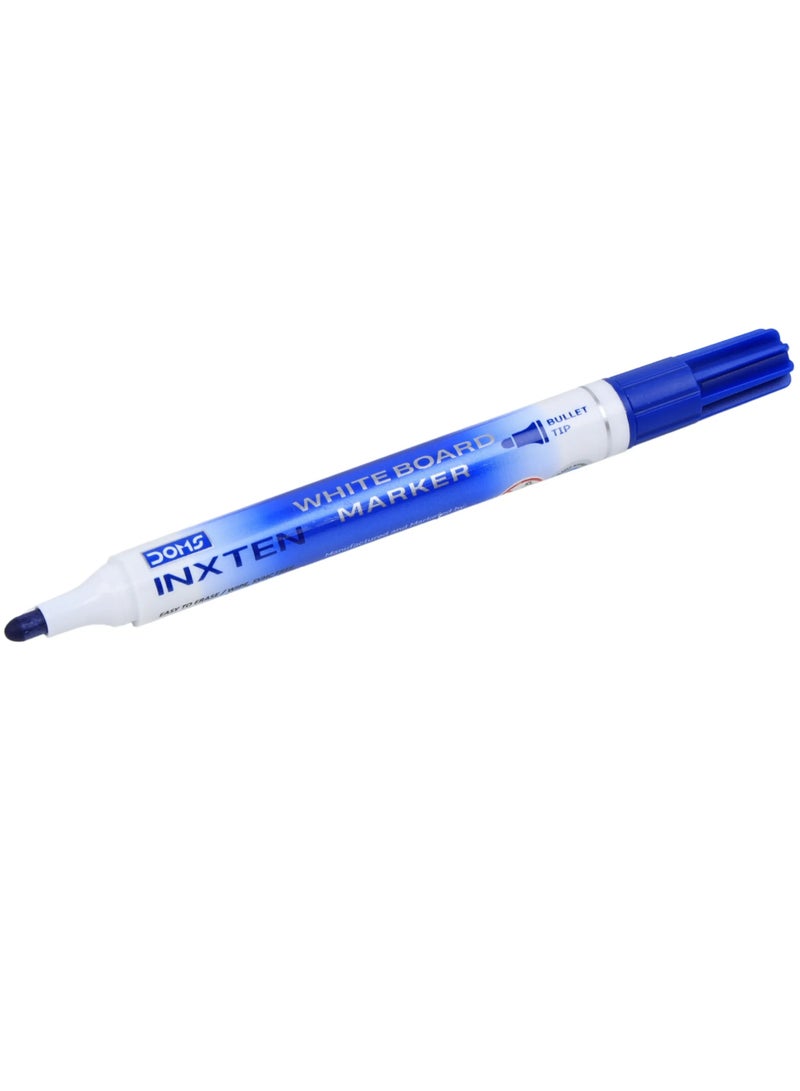 DOMS INXTEN Whiteboard Marker Blue – Chisel Tip, Xylene Free, UV Resistant Ink | Pack of 12 - Image 3