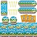 gisgfim 61 Pcs School Bus Party Supplies Back to School Birthday Tableware Set Bus Plates Napkins and Tablecloth Transportation Themed Decorations for Preschool Kindergarten Baby Shower Serves 20 Guests - Image 3