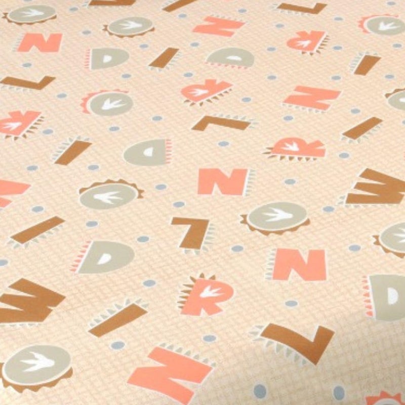 Luxe Layers Pure Cotton Kids King Size Double Bedsheet with Two Pillow Covers 100 X 108 Inches 100 Pure Cotton 300 TC Soft Hypoallergenic Alphabet Print Bed Sheet  - Image 3