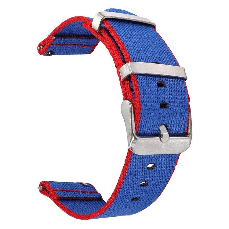 Bluejw 20mm 22mm Classic Stripe Nylon Watch Strap – Quick Release Smooth Seatbelt Replacement Band for Watches - Image 1