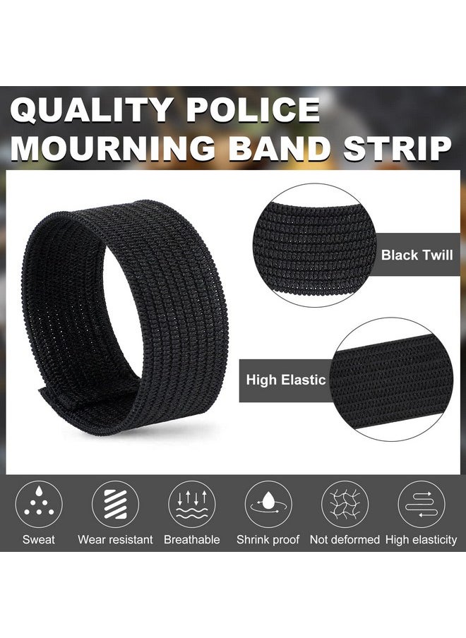 Giegxin - 100 Pieces Black Police Mourning Band Stripe Elastic Funeral Honor Guard Straps Mourning Bands For Badges Police Officer Badge Mourning Twill Band - Image 1