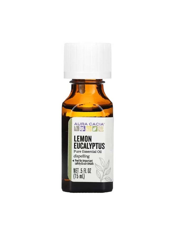Aura Cacia Pure Essential Oil Lemon Eucalyptus 0.5 fl oz 15 ml  - Image 1