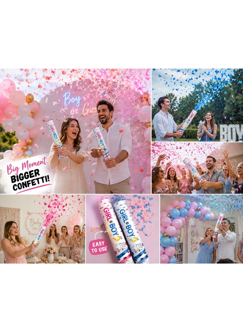 Matrix gender reveal party cannon confetti- Blue - Image 2