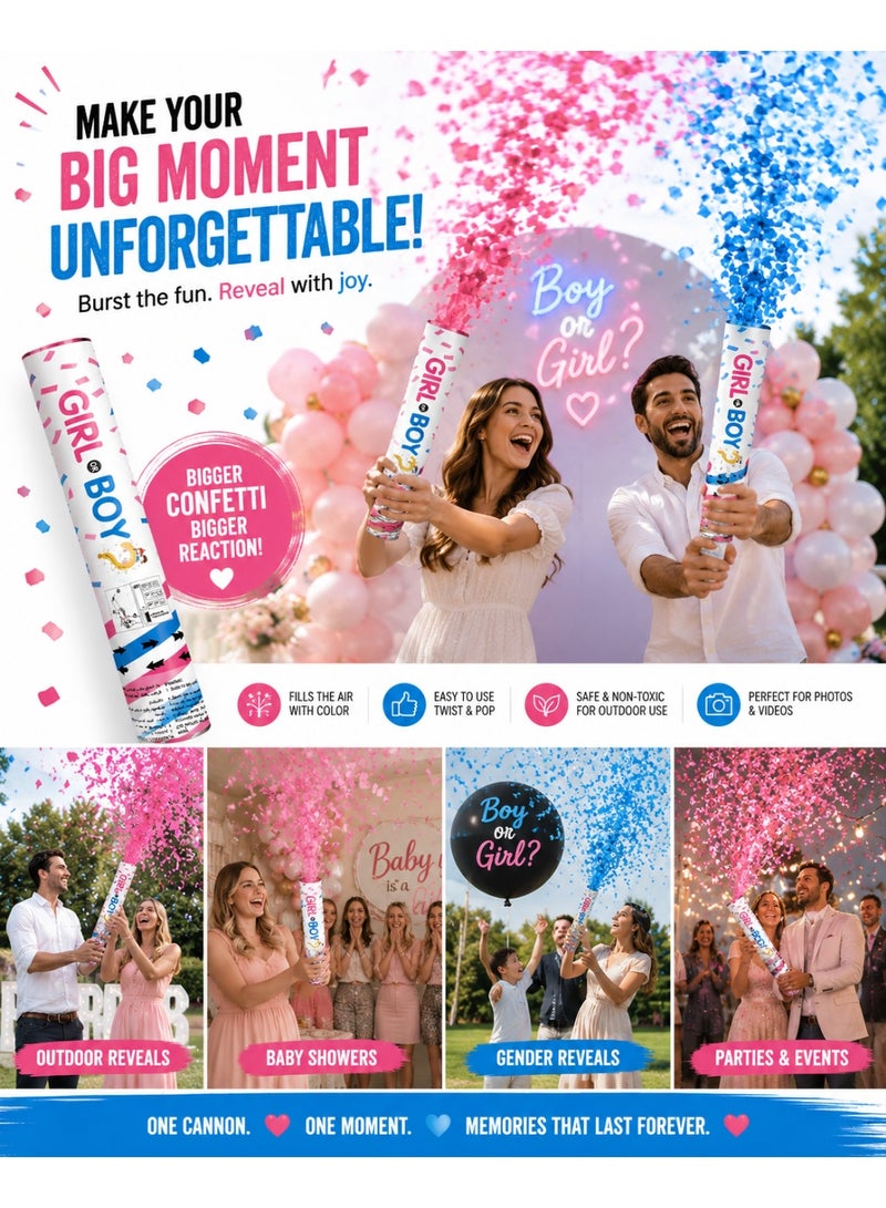 Matrix gender reveal party cannon confetti- Blue - Image 3