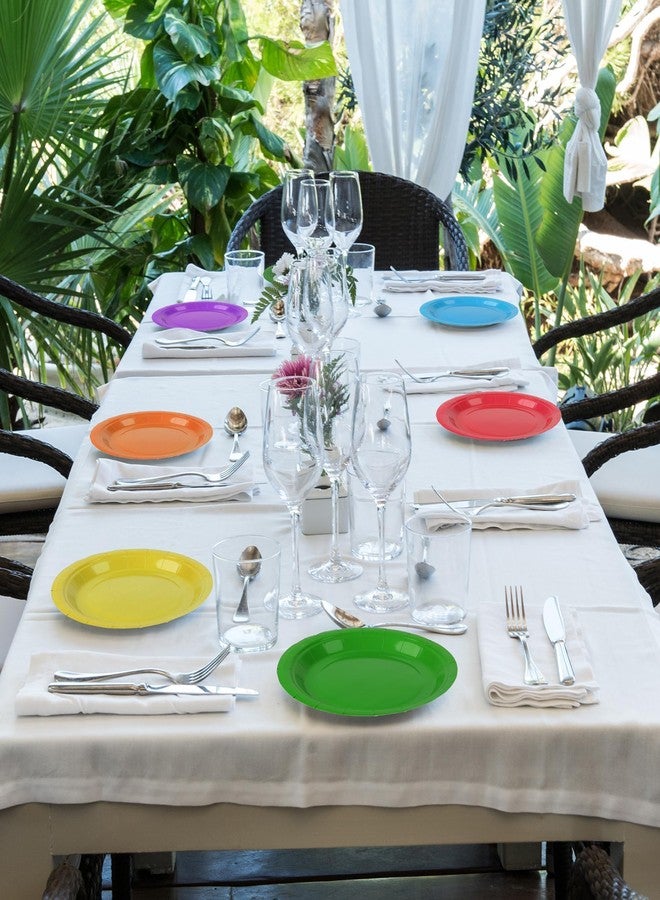 Kochorie 72 Pieces Rainbow Paper Plates 7 Inch Bulk Paper Plates Disposable Colorful Dessert Plates Tableware Table Decors Neon Party Supplies for Birthday, Dinner, Wedding - Image 5